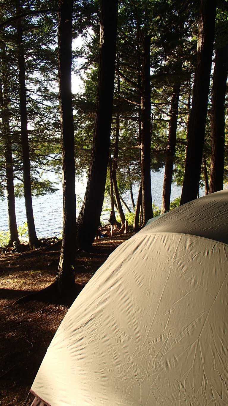 Tent setup on Shah Lake - Algonquin Park
