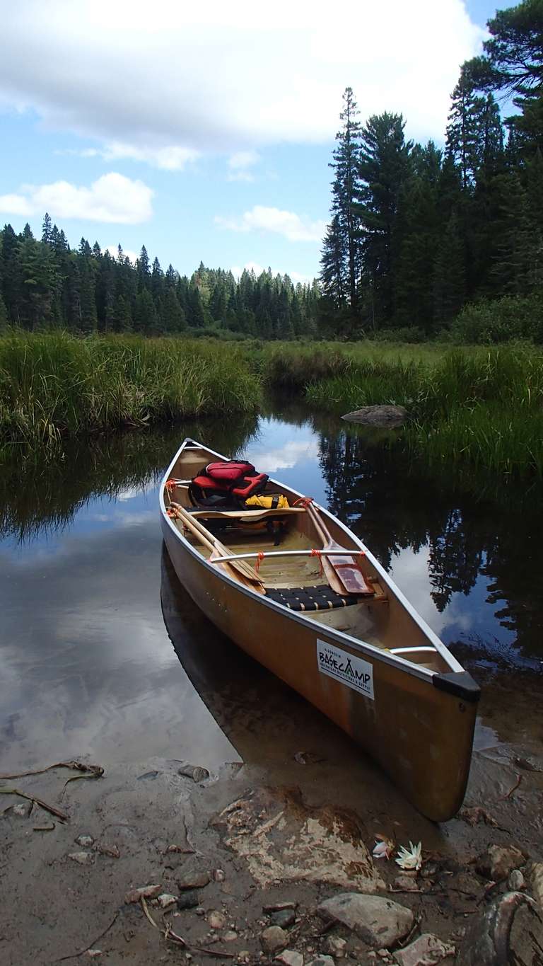 Canoe at end of Grassy Bay - Algonquin Park