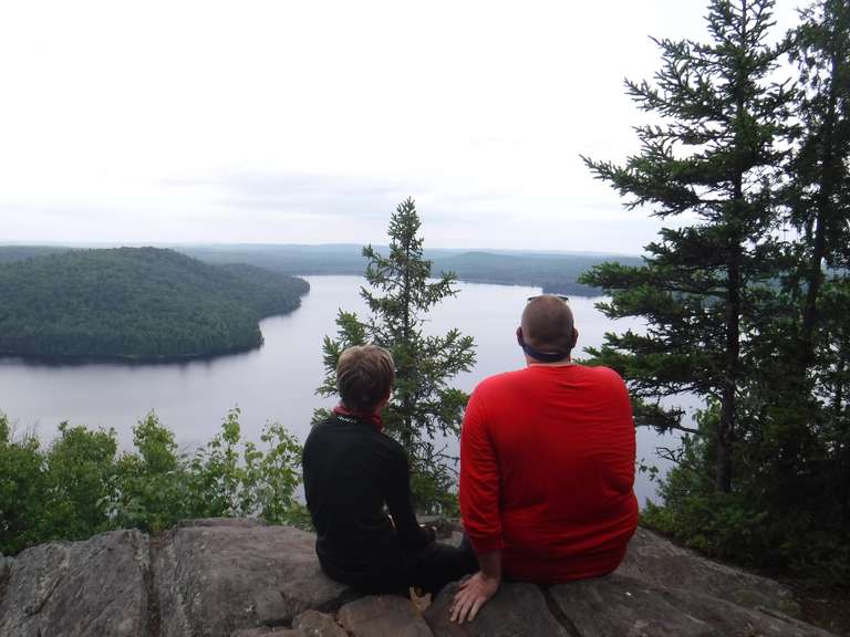 Father and son overlooking Big Crow Lake