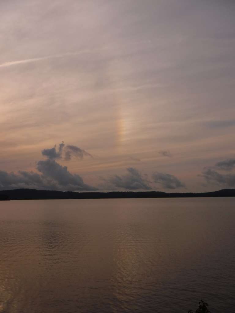 A faint rainbow on Lake Lavieille