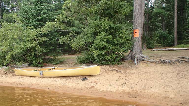 Canoe on Opeongo Lake campsite