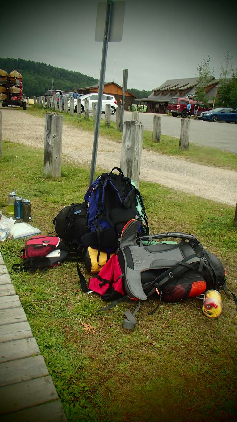 Gear onloaded at the Opeongo Lake access point