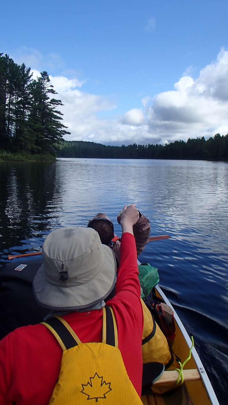Passing water around the canoe